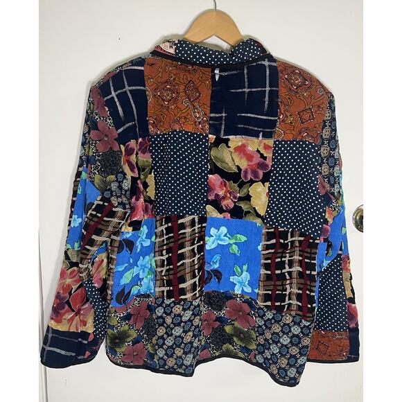 Vision By Shirin Women’s Patchwork Jacket Size XL Artsy Boho Colorful - Picture 4 of 10